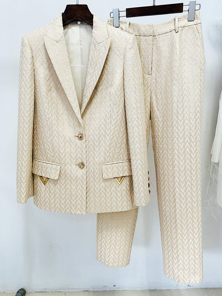 3e5edc5c81093530b0630cf6a1e8b8d2.jpeg Fashionslee Women Annie Cotton-Blend Tweed Jacket Suit