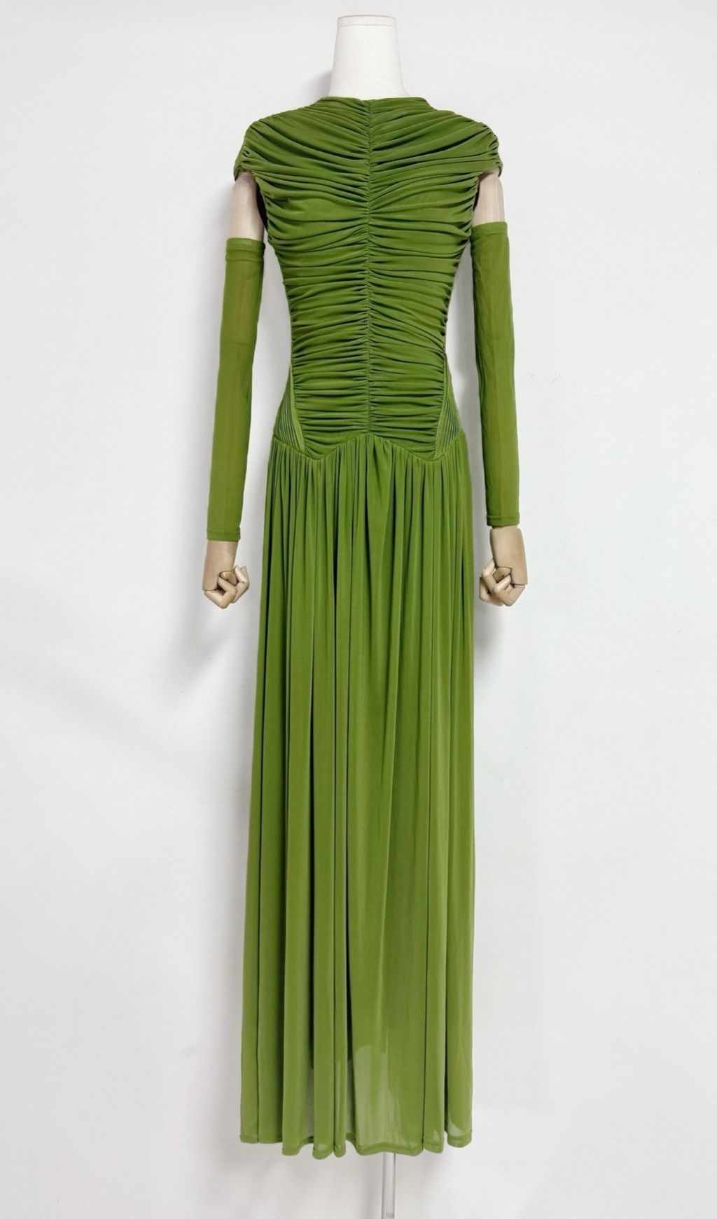 Fashionslee Women Kiele Green Ruched Maxi Dress
