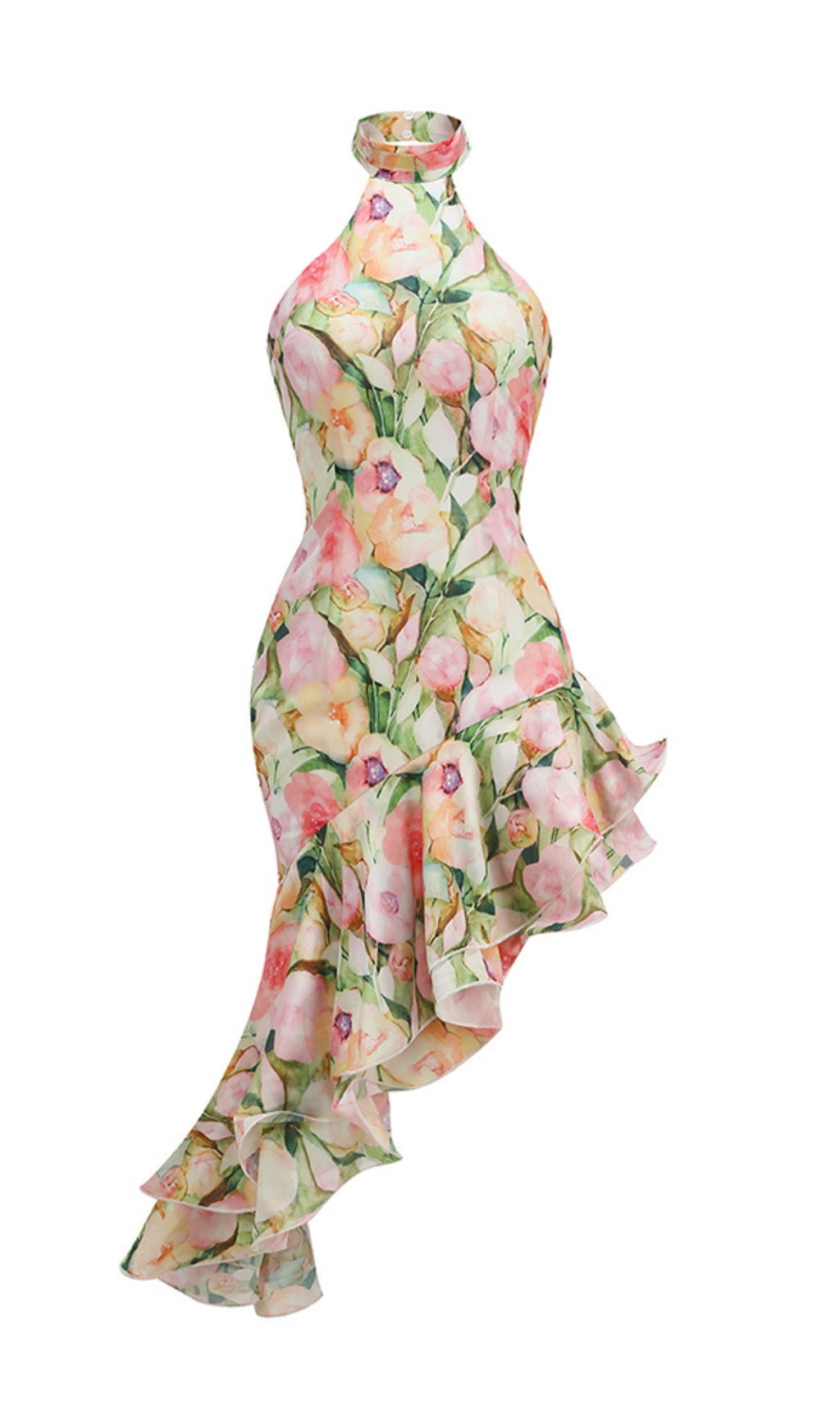 3eb1a57520be50c26c4a93139731f1d7.jpg Fashionslee Women Brinsley Halter Floral Ruffle Maxi Dress
