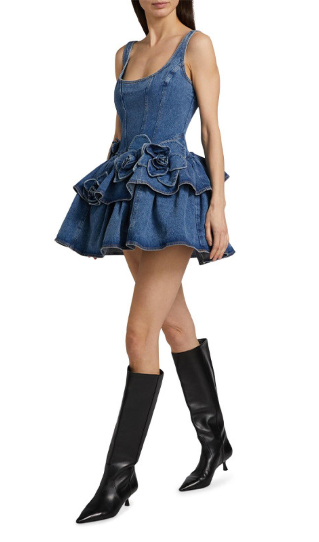 3eb64859f3640b560624f628c197ff83.jpg Fashionslee Women Elly Blue Flower Denim Mini Dress