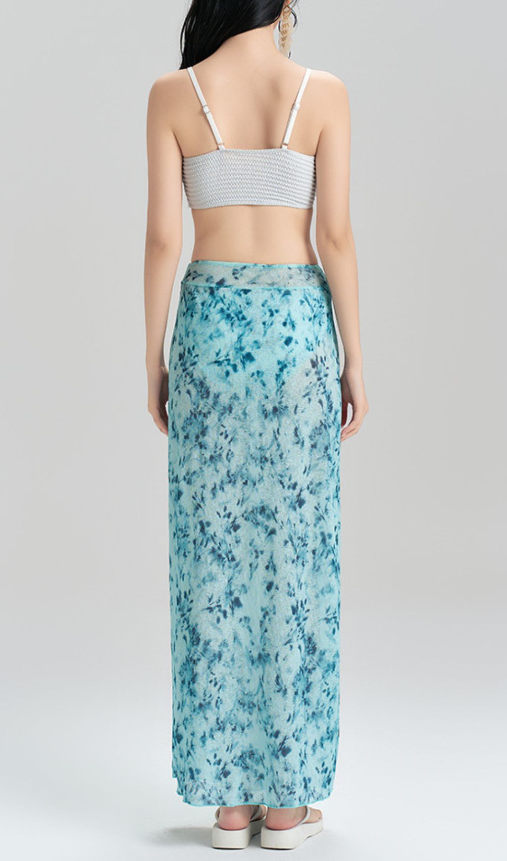 Fashionslee Women Grazia Blue Printed Three-Piece Swimsuit