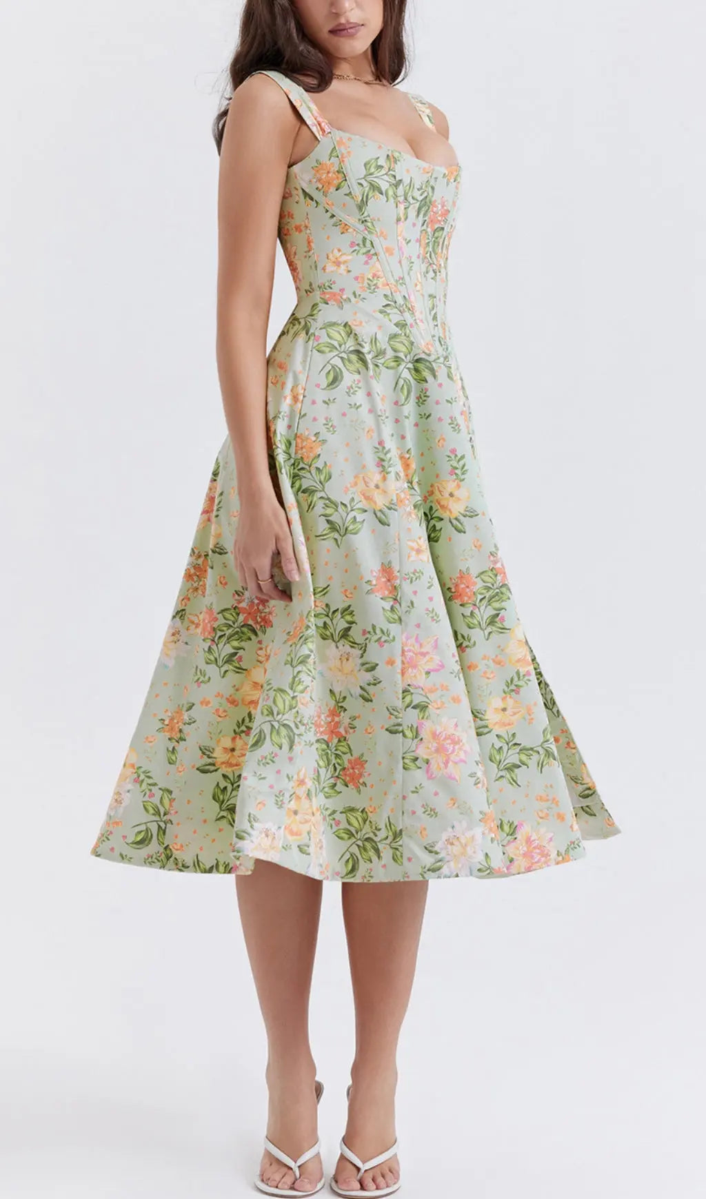 3ef33fe191ac2e3e210219d0f7b0ac70.jpeg Fashionslee Women Light Jade Print Midi Sundress