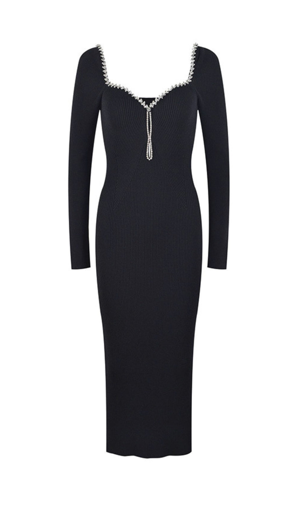 Fashionslee Women Amber Knitted Diamond Midi Dress