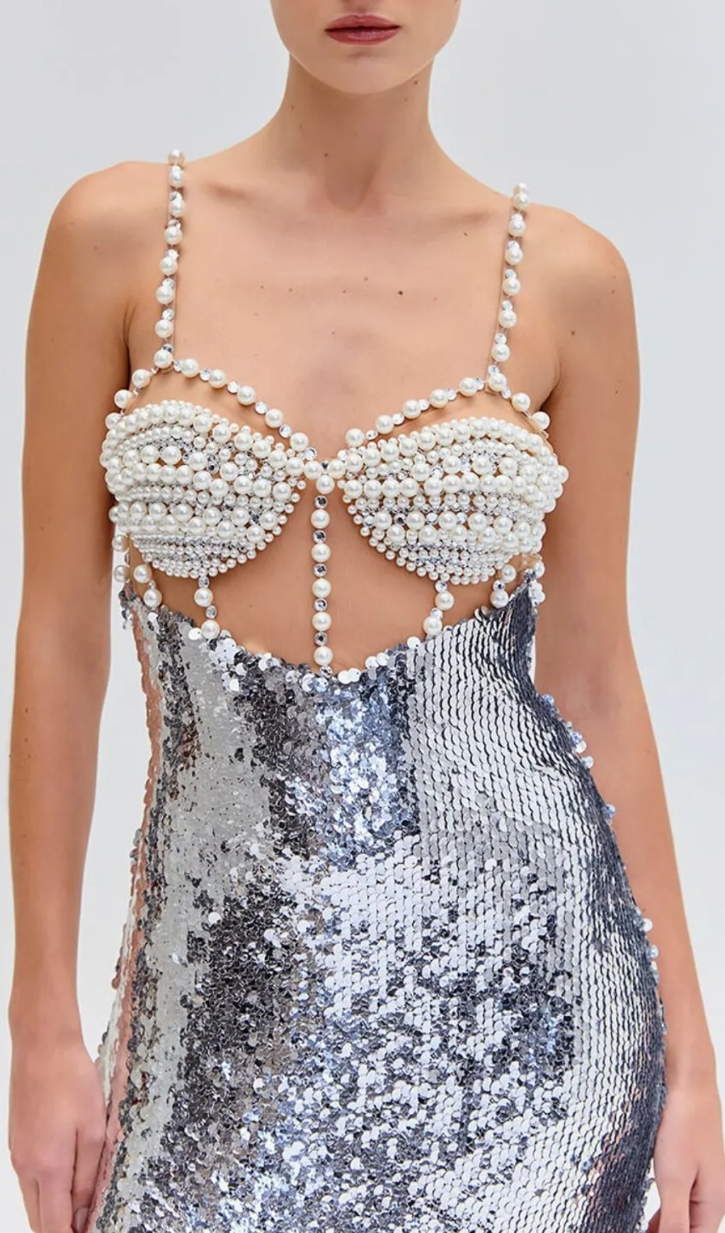 VINTAGE BEADED SEQUIN MIDI DRESS - OWNCI