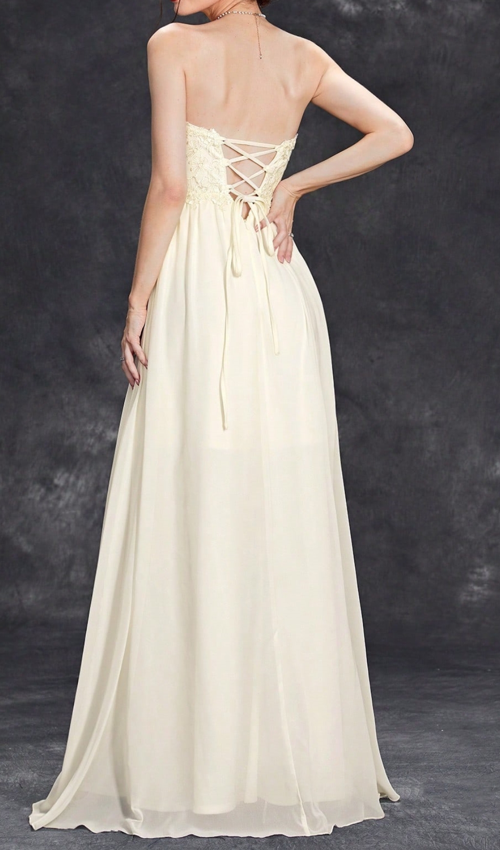 Fashionslee Women Demia Strapless Flower Maxi Dress