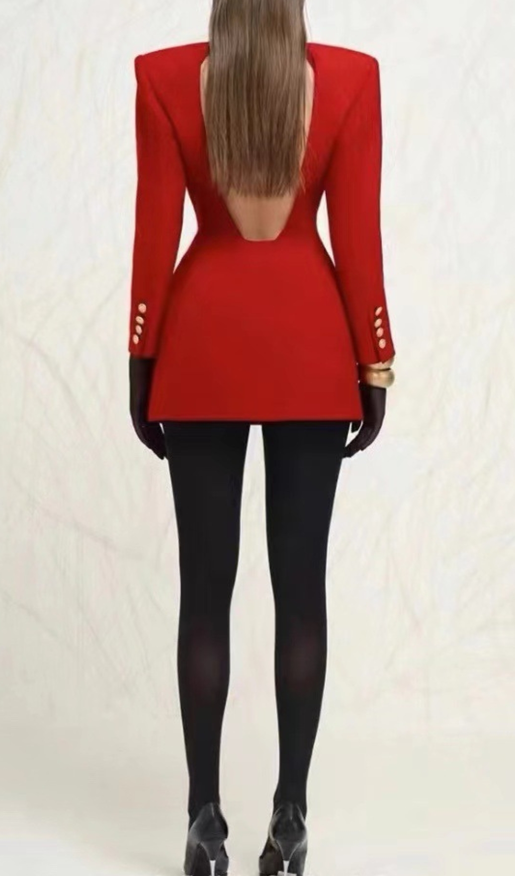 3f570e4cbe1ecec89ad7246a2088f388.jpg Fashionslee Women Dana Red Deep-V Diamante Backless Blazer