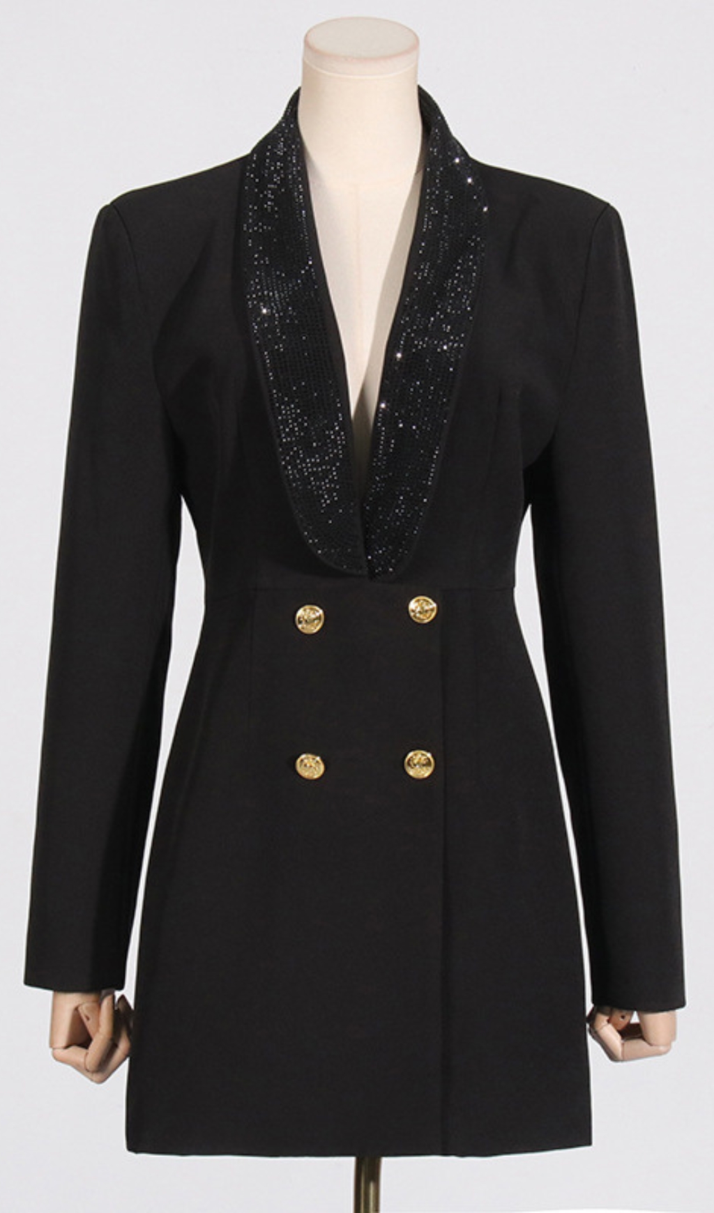 3f78ca091703d3814eca8026f1baec51.jpg Fashionslee Women Dana Black Deep-V Diamante Backless Blazer