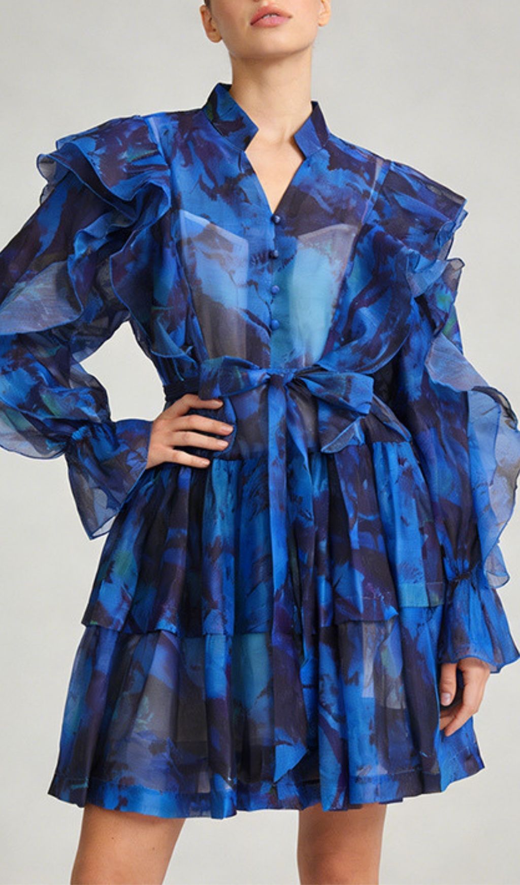 3fa0796c182a11f0c18e25058081f70b.jpg Fashionslee Women Kabibe Printed Long Sleeve Mini Dress