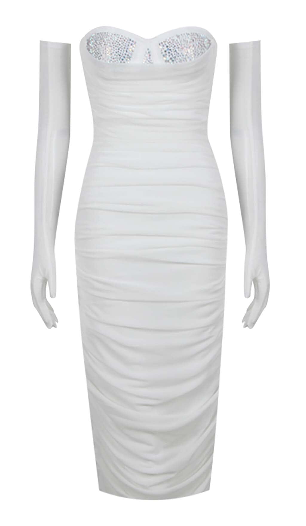 3fc82bfbdc87b0579e7b6058d458dc16.jpeg Fashionslee Women Ruched Bandeau Midi Dress In White