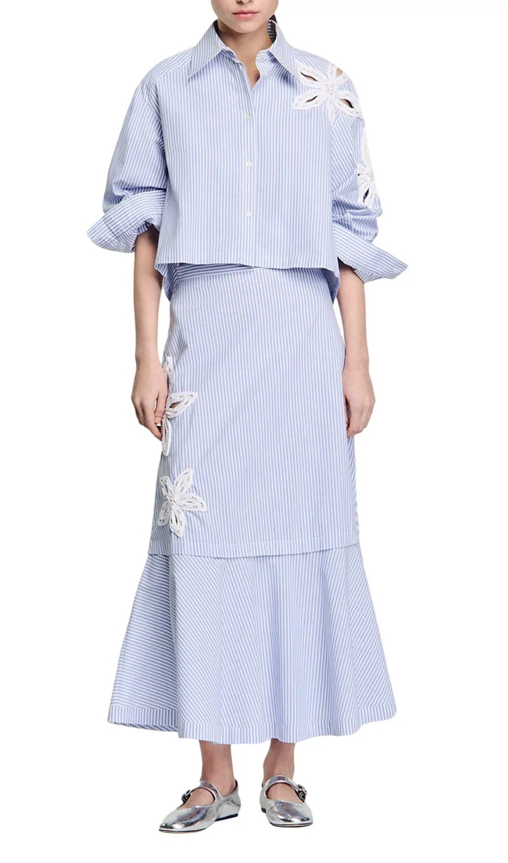 Fashionslee Women Embellished Cutout Maxi Skirt