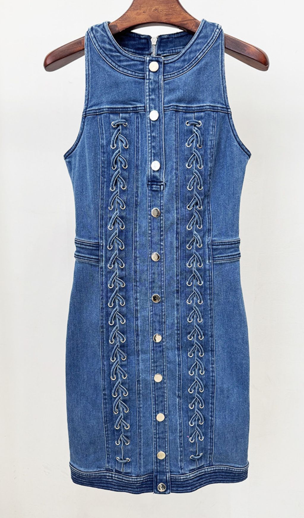 4003b1d088103831aff6d2e6c0e59828.jpg Fashionslee Women Jonet Blue Denim Sleeveless Mini Dress