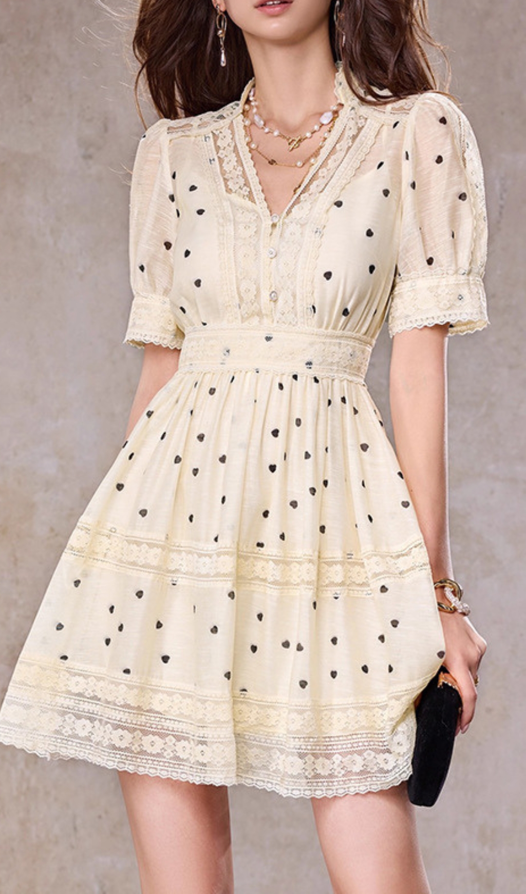 407d46a112b317c19001f554b64d2327.jpg Fashionslee Women Günter Dot V-Neck Mini Dress
