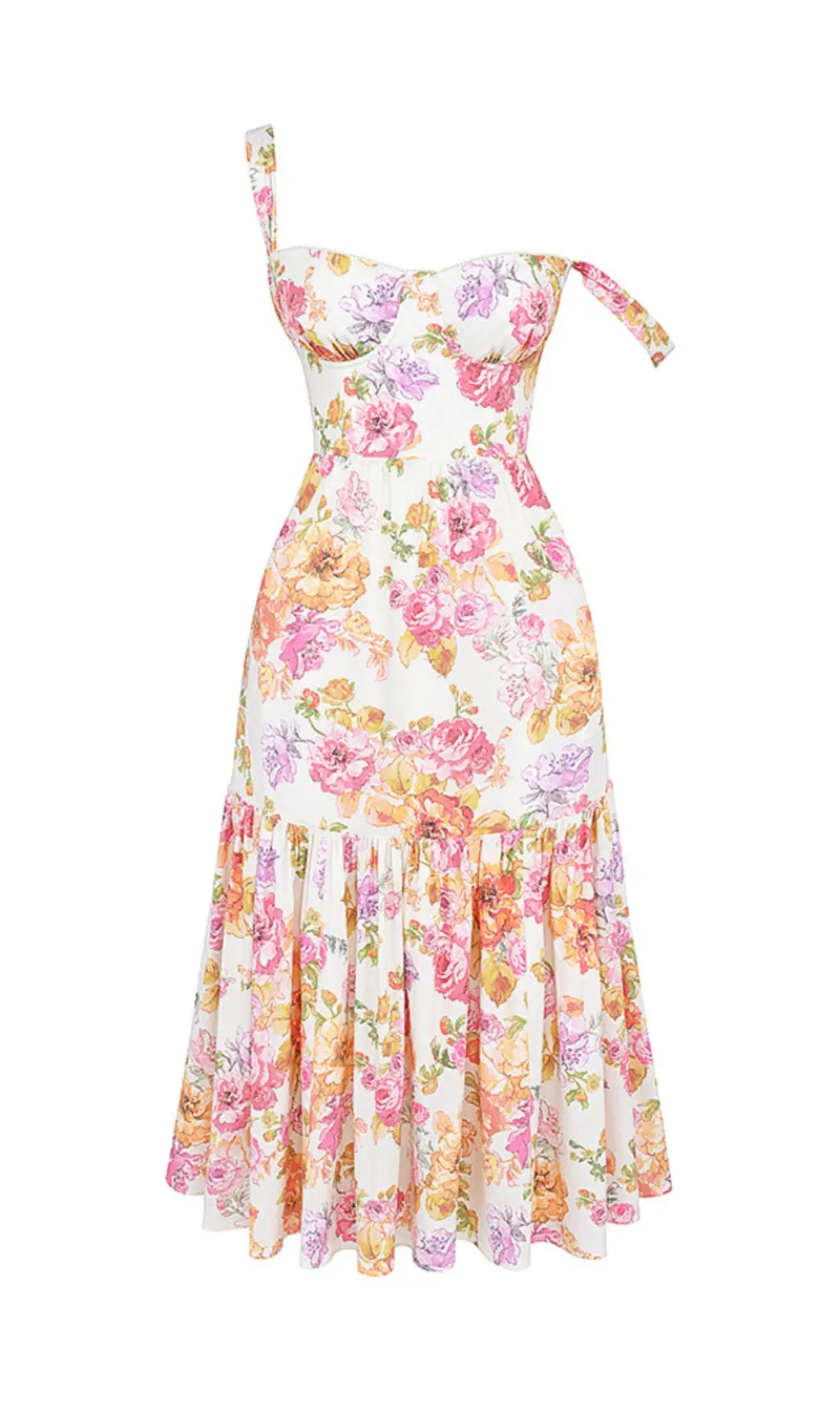 TRENDING IVORY FLORAL MIDI SUNDRESS - OWNCI TRENDING IVORY FLORAL MIDI SUNDRESS - OWNCI
