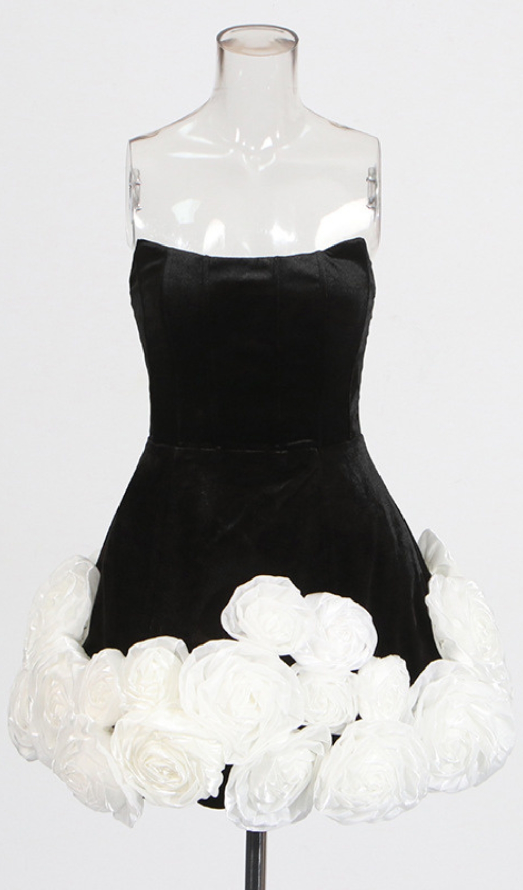 Fashionslee Women Candie Strapless Flower Mini Dress