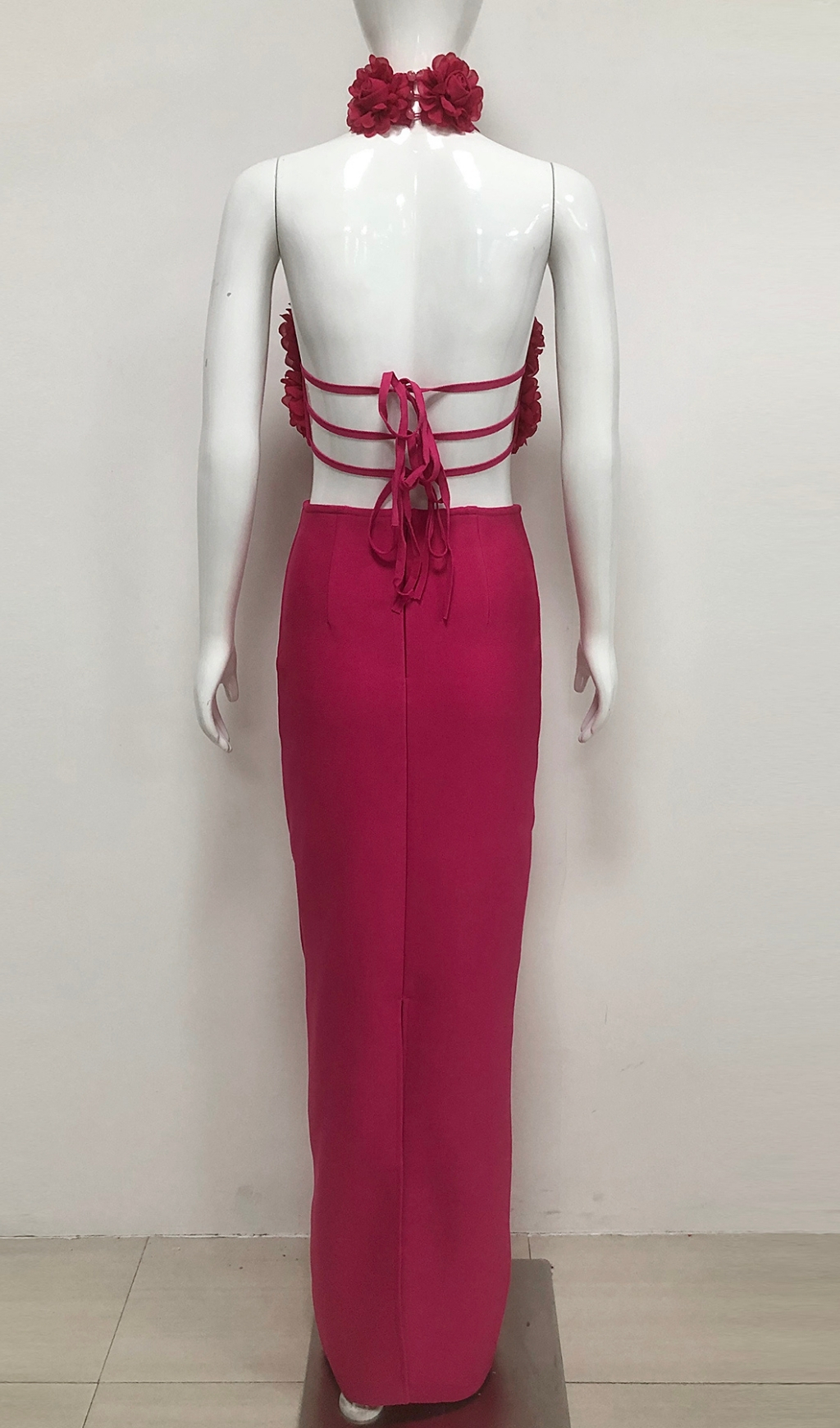 Fashionslee Women Eydie Halter Flower Bandage Maxi Dress