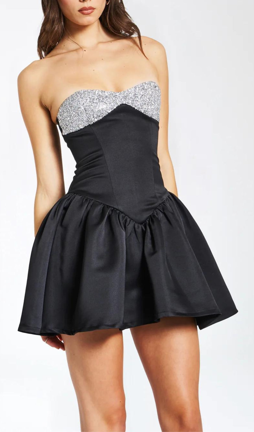 40ffb0c2211ba9defcab349c5d47cfc1.jpeg Fashionslee Women Alberta Satin Crystal A-Line Mini Dress