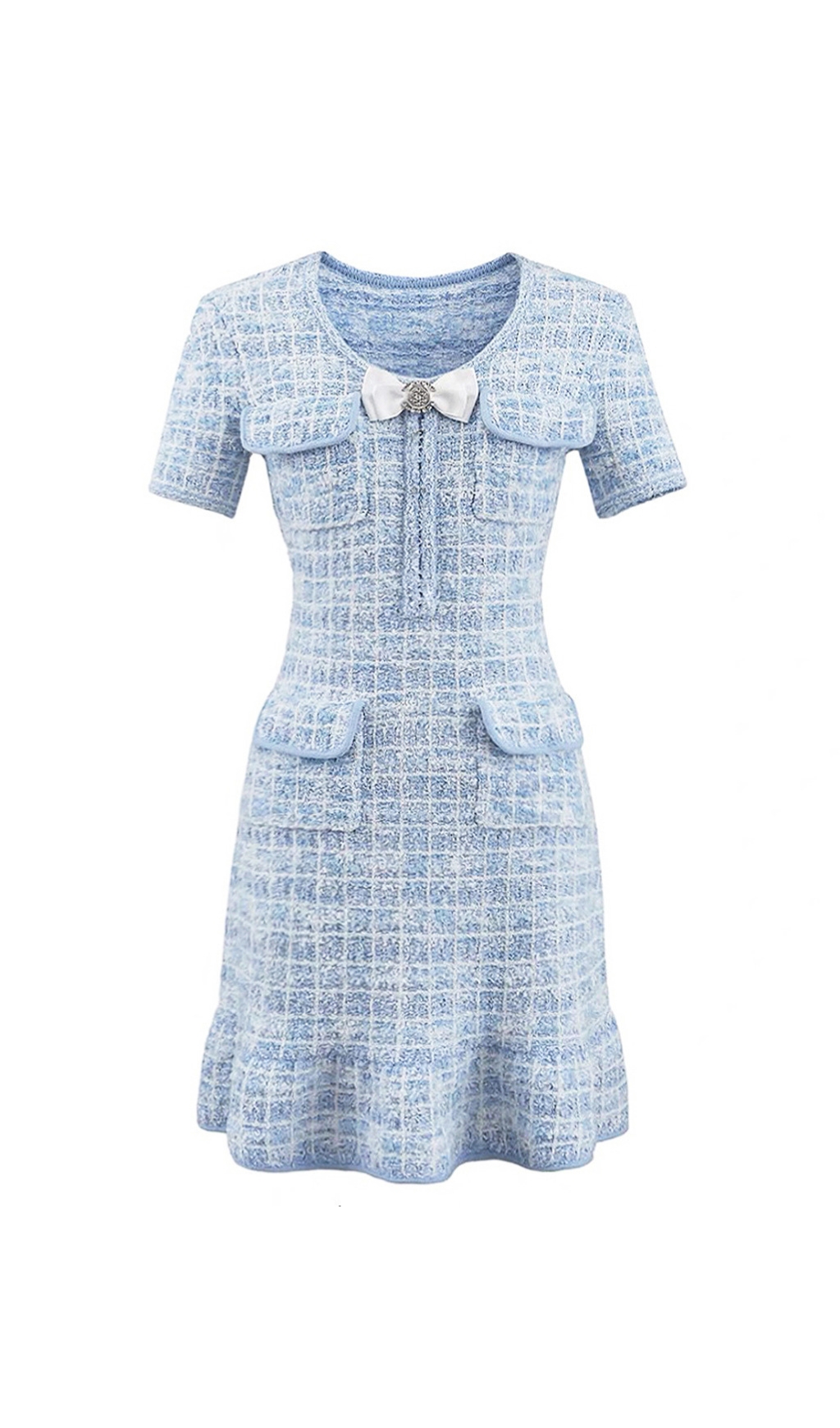 4114cdc697cae25c82e22dd9890ffd1a.jpg Fashionslee Women Eiffel Bow Mini Dress