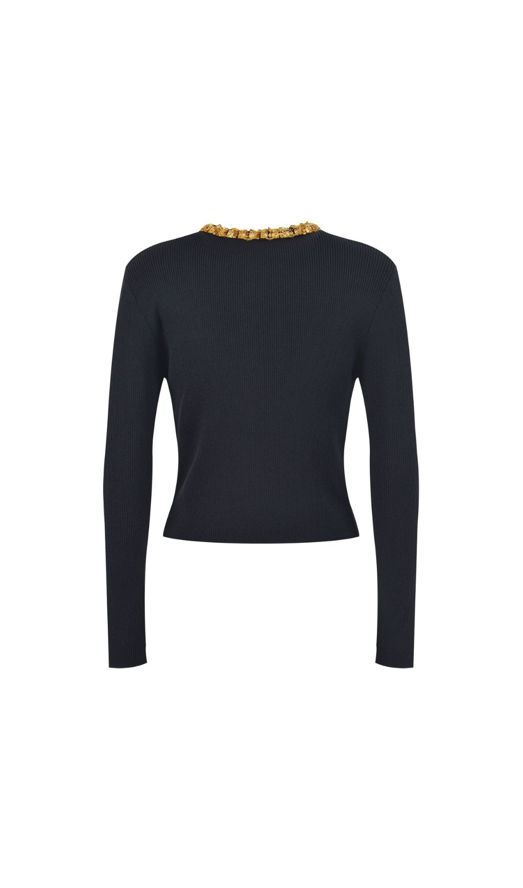 Fashionslee Women Enrico Crystal Embellished Long Sleeve Knit Sweater