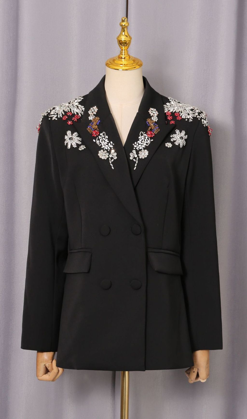 Fashionslee Women Idoya Diamante Flower Blazer