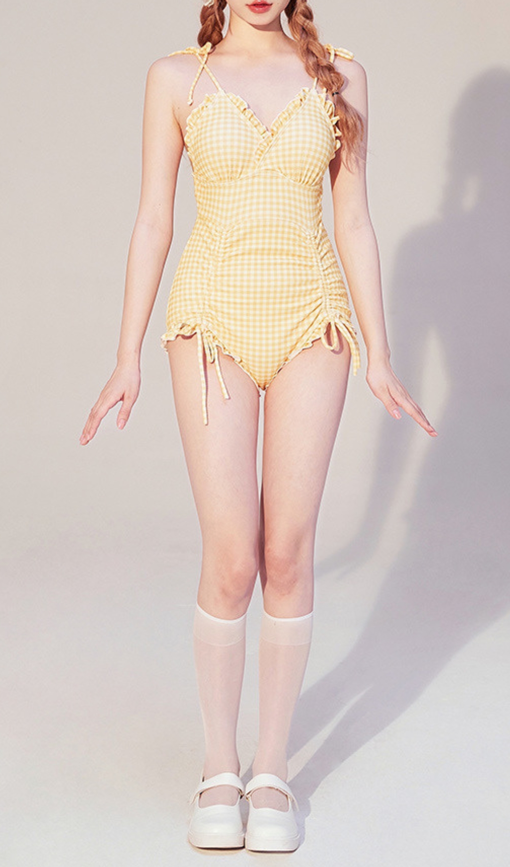 4194a1455942fa80c6d4340b184a3a0f.jpg Fashionslee Women Dava Yellow Drawstring One-Piece Swimsuit