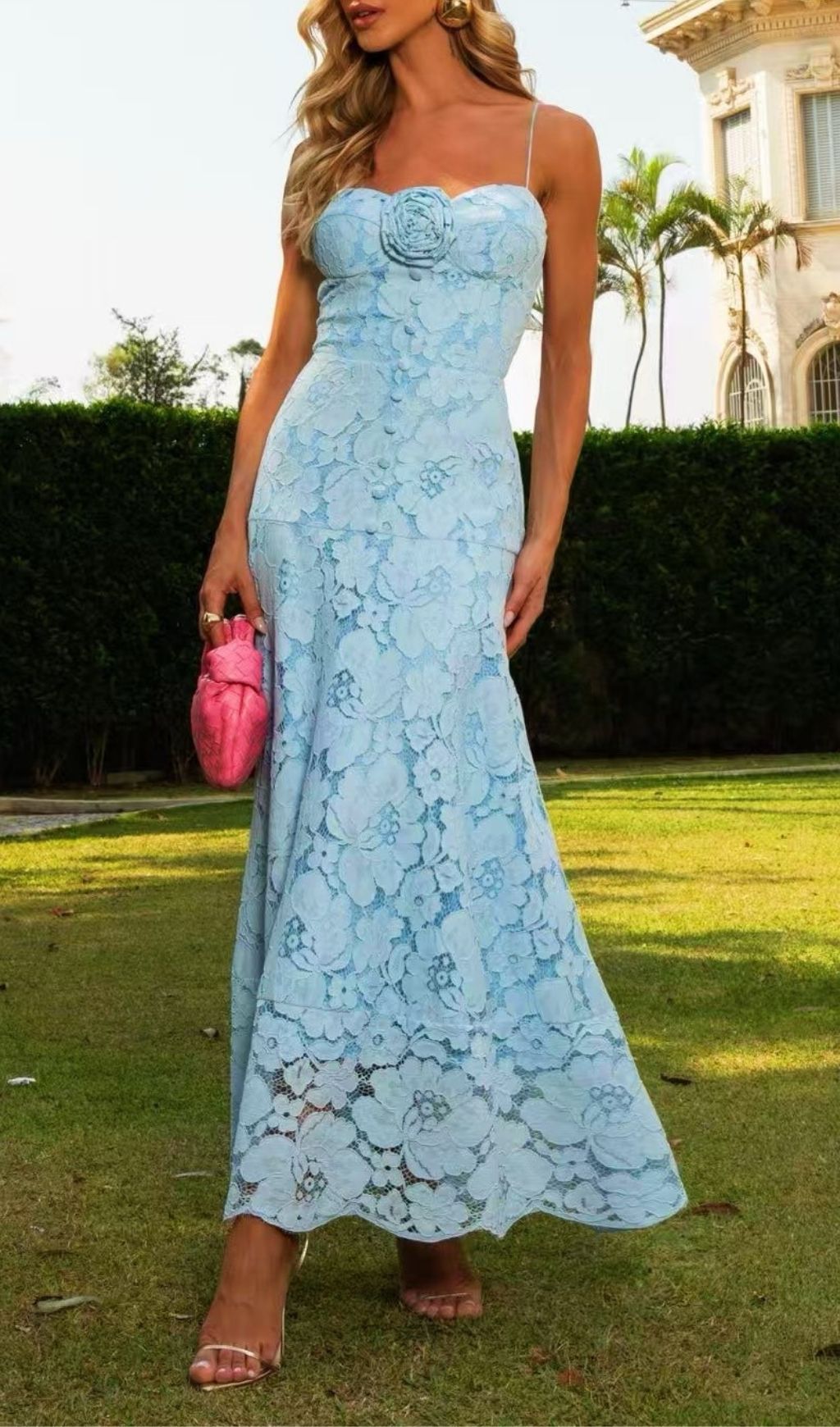 Fashionslee Women Dhanya Spaghetti Flower Midi Dress