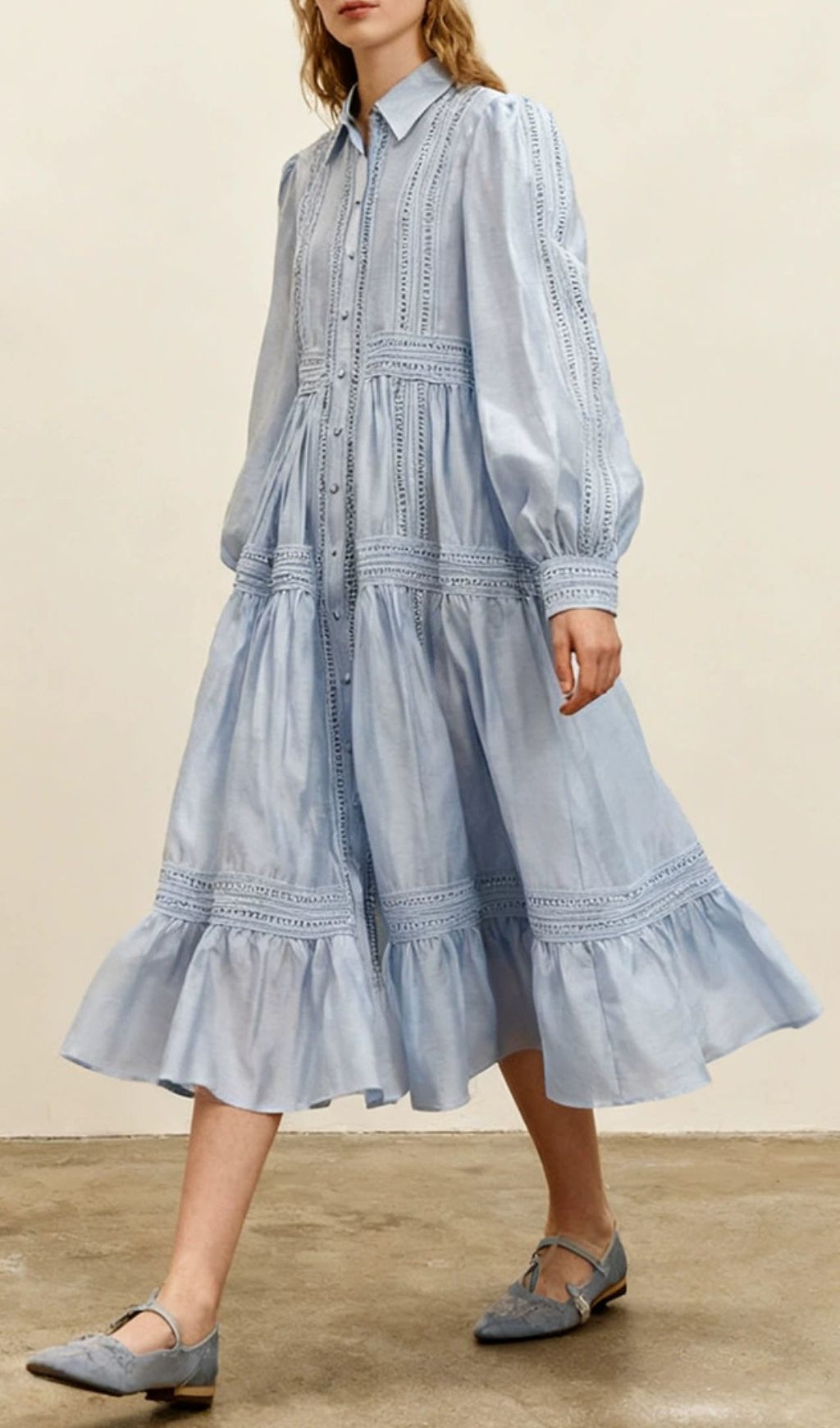 Fashionslee Women Izumi Long Sleeve Midi Dress
