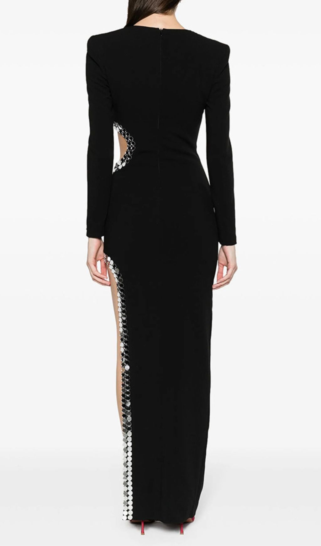 Fashionslee Women Gerasim Black Long Sleeve Sequin Maxi Dress