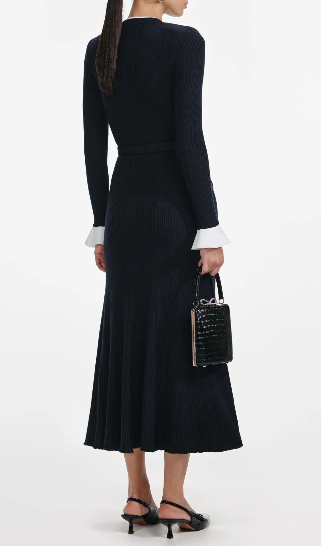 Fashionslee Women Heather Knit Long Sleeve Midi Dress