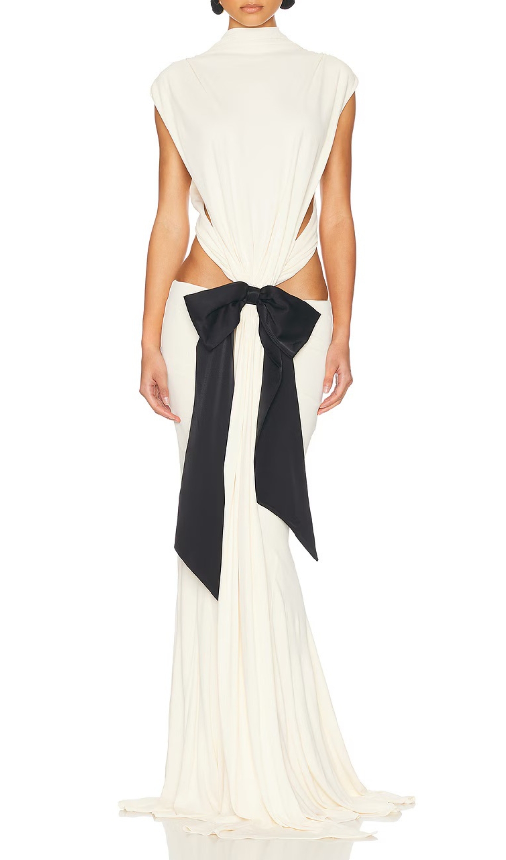 Fashionslee Women Elisae White Bow Cutout Maxi Dress