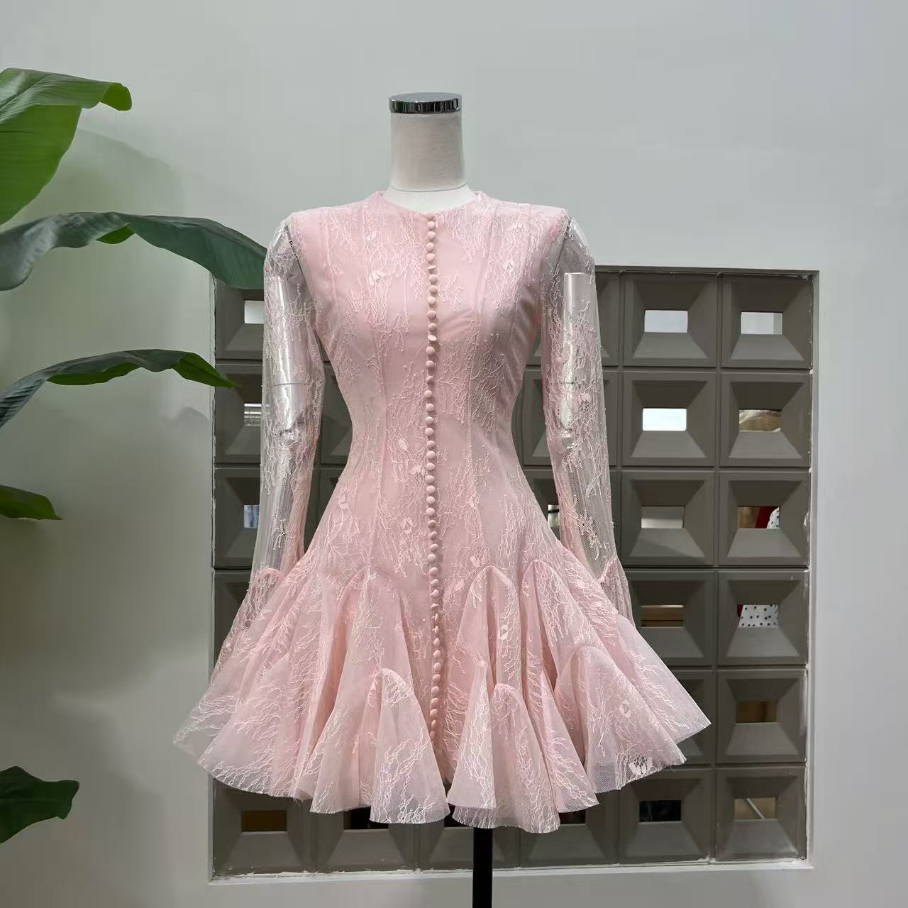 4204f54d605621d61ed3eb79baefbd3c.jpg Fashionslee Women Ina Long Sleeve Lace Mini Dress