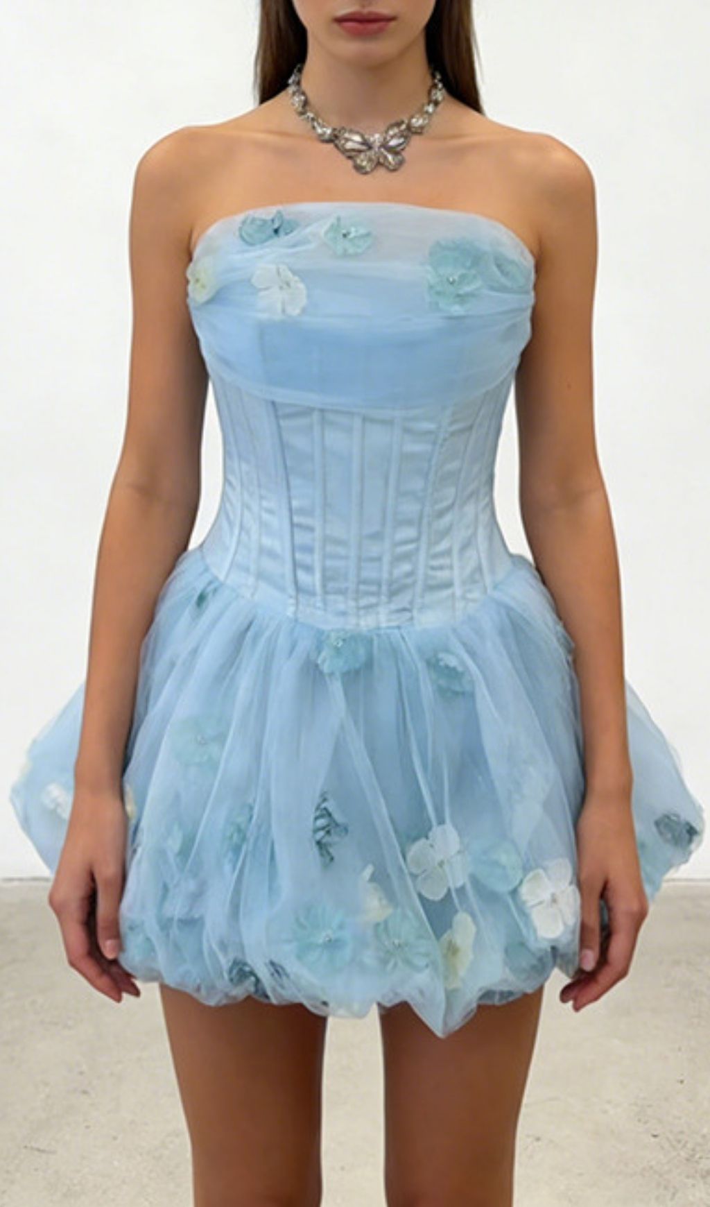 STRAPLESS CORSET FLOWER MINI DRESS – VIRAL AESTHETIC - OWNCI STRAPLESS CORSET FLOWER MINI DRESS – VIRAL AESTHETIC - OWNCI