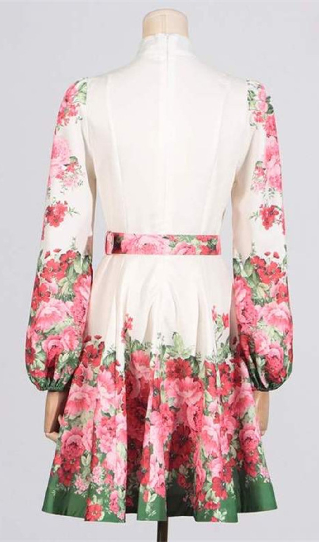 TRENDING MANDARIN COLLAR FLORAL MINI DRESS - OWNCI