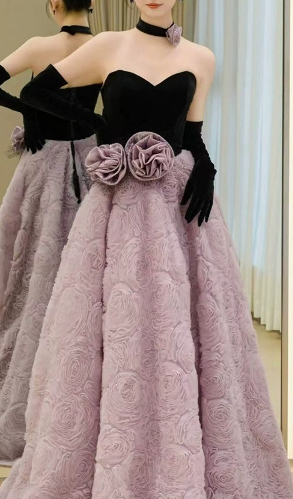 Fashionslee Women Elanie Strapless Flower Maxi Dress