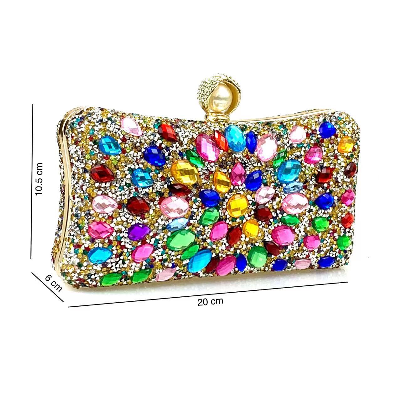 42224a7ebf59a82998072fd7b321a324.jpeg Fashionslee Women Multi Rhinestone Crystal Clutch