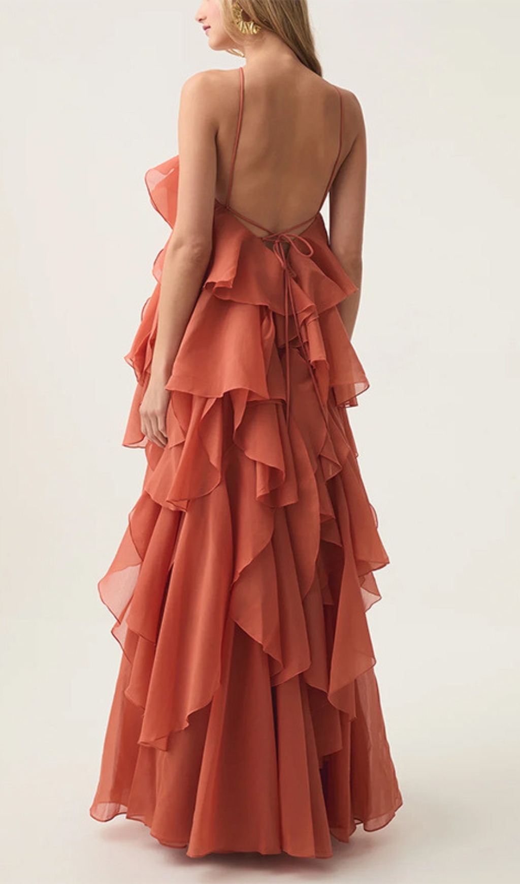 TRENDING RUFFLE HALTER MAXI DRESS - OWNCI
