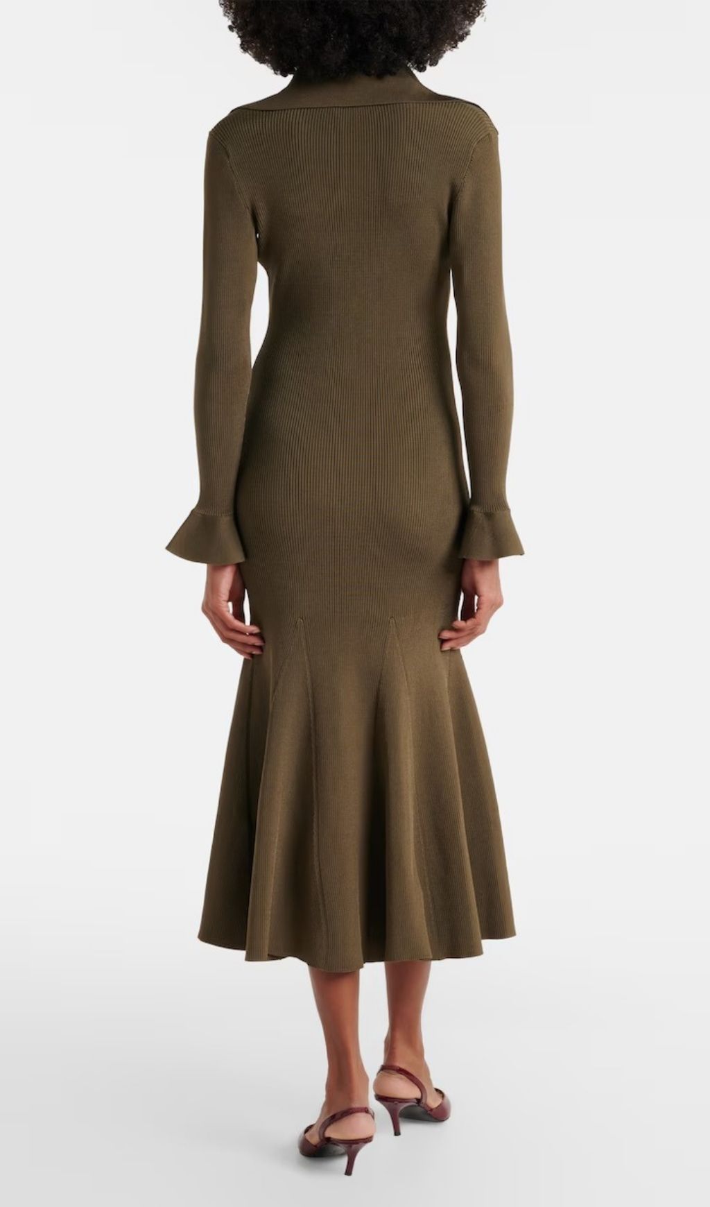 Fashionslee Women Ribbed-knit Midi Dress