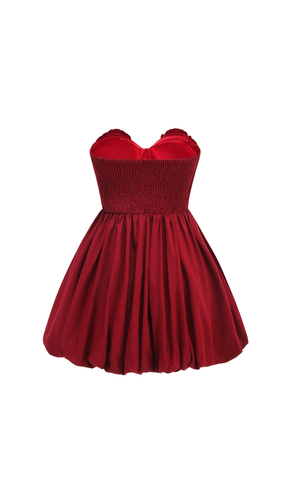 424af4efc4433eb3ed23a4a163108011.jpg Fashionslee Women Collice Red Strapless Bud Mini Dress
