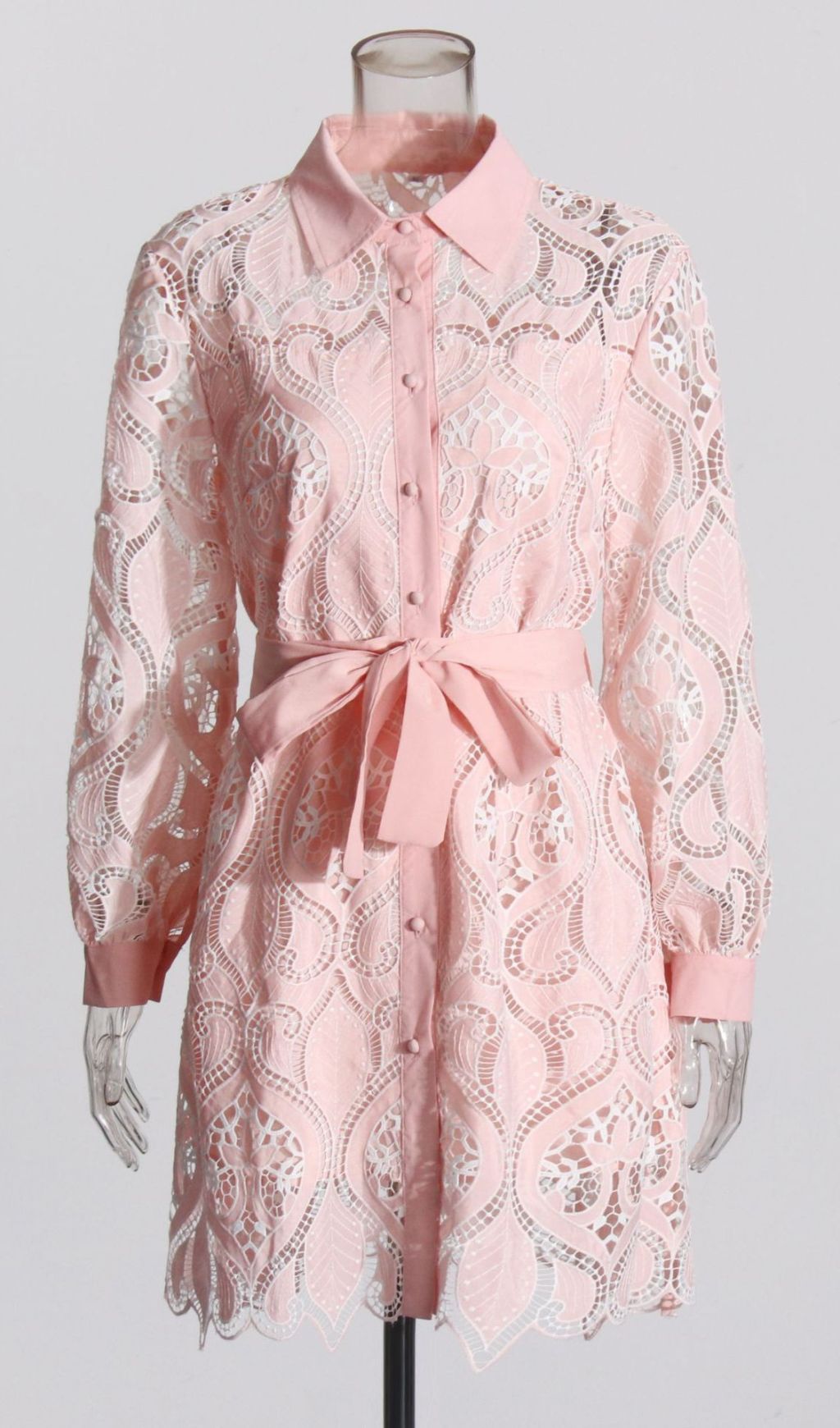42fff7d1b500caae63b9e6735cd56515.jpg Fashionslee Women Isandro Pink Embroidery Long Sleeve Mini Dress