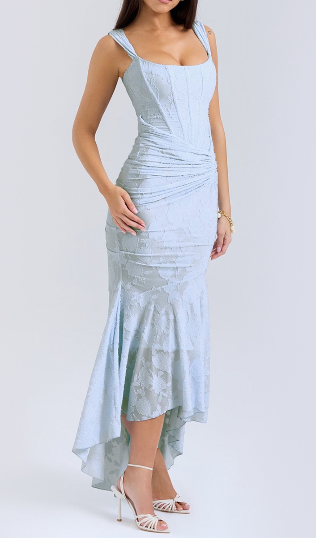 4300f32151992729825b0c9caa7bbf79.jpg Fashionslee Women Anaëlle Blue Floral Corset Maxi Dress