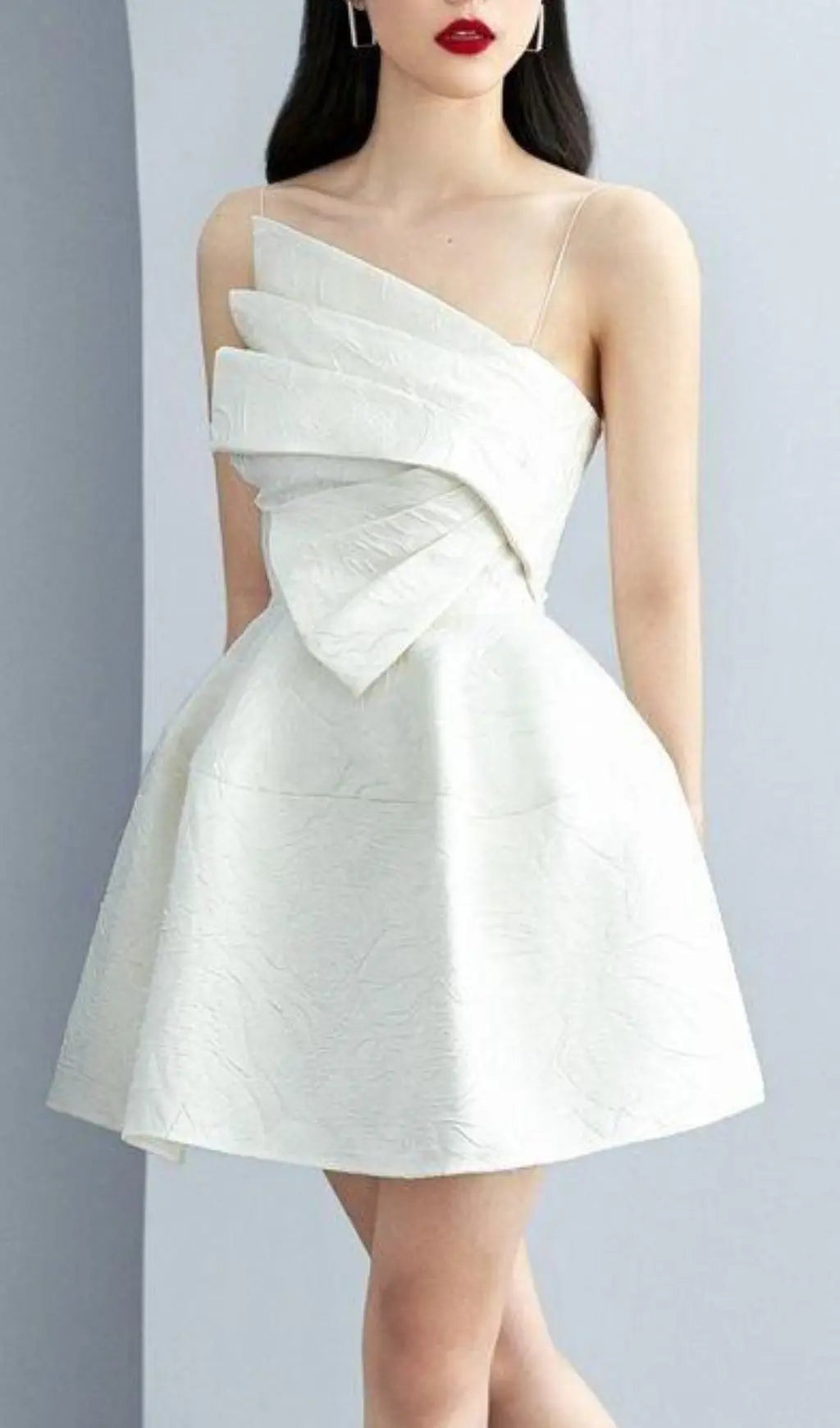 Fashionslee Women Aine White Strapy Mini Dress