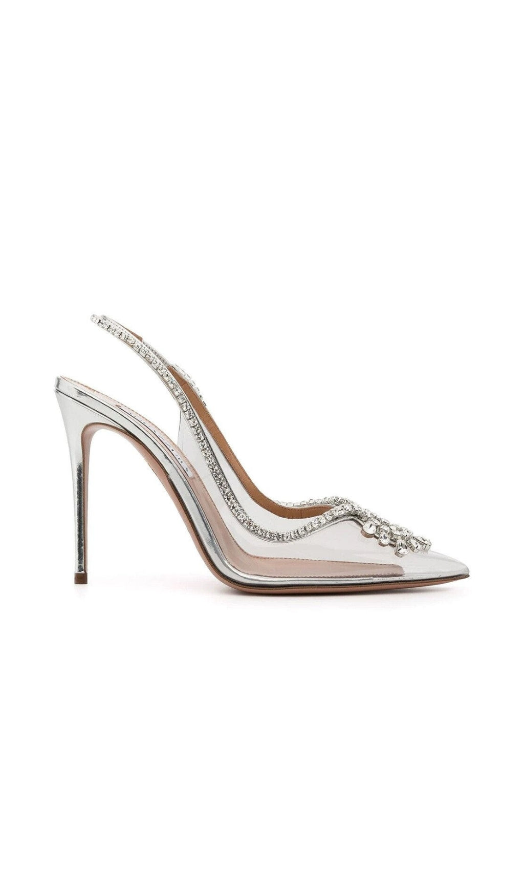 Fashionslee Women Crystal Cutout Embellished Pumps In Silver