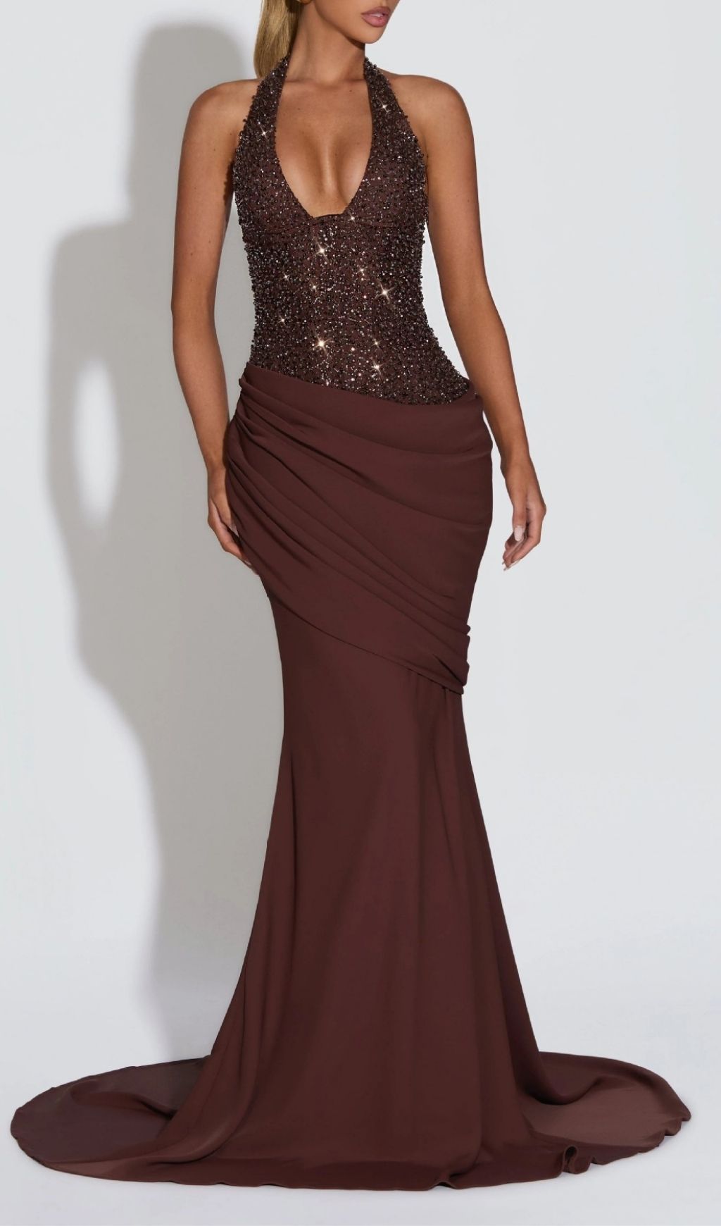 Fashionslee Women Anisij Halterneck Sequin Maxi Dress