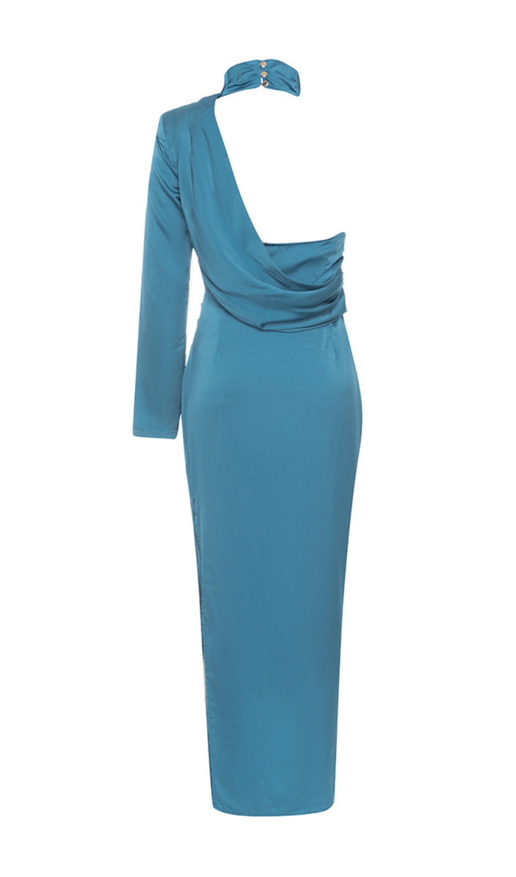 Fashionslee Women Dacey Blue One-Shoulder Maxi Dress