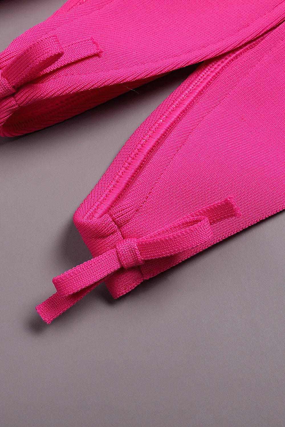 Fashionslee Women Long Sleeve Hollow Out Mini Bandage Dress In Pink