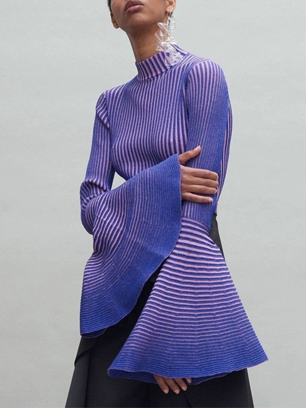 VINTAGE FLARED SLEEVE SWEATER – TRENDING WINTER AESTHETIC - OWNCI