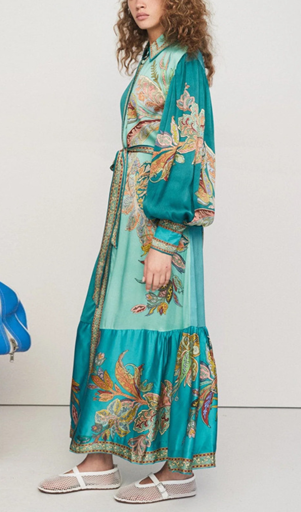 442943aab6895eb8d26ff6a1d4deaf5c.jpg Fashionslee Women Canyon Flower Printed Long Sleeve Maxi Dress