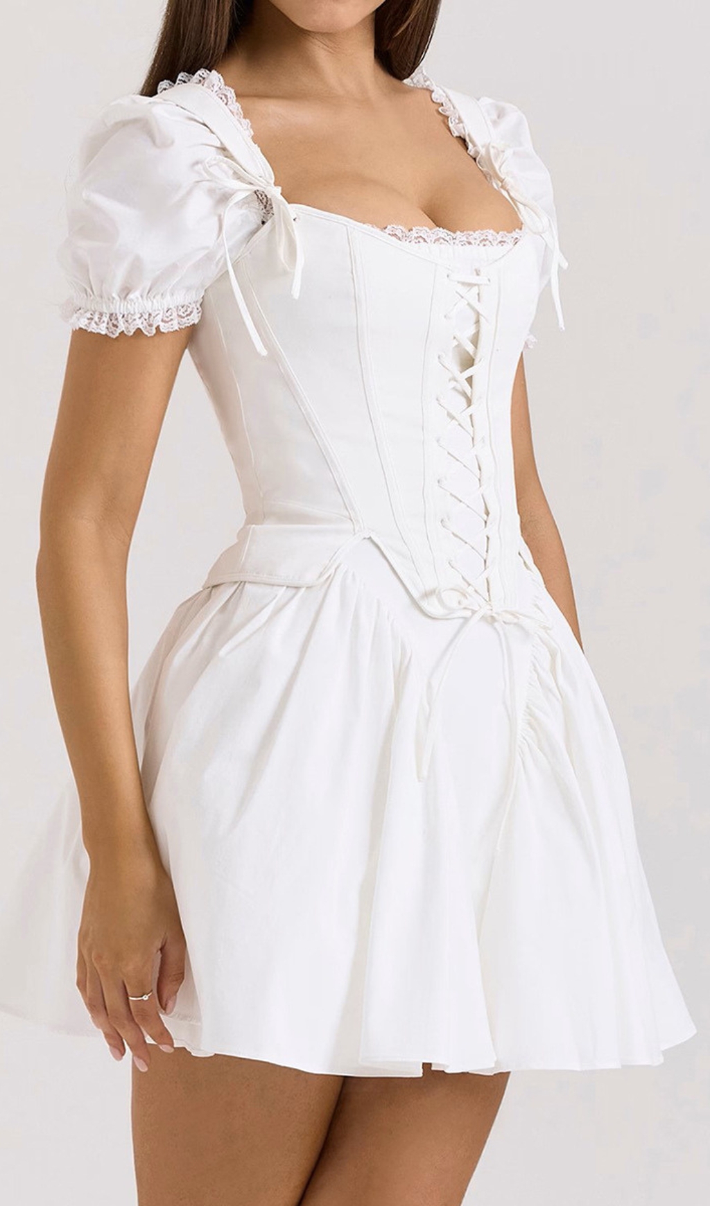 44336053b04c3302546831f1617badac.jpg Fashionslee Women Devony White Corset Mini Dress