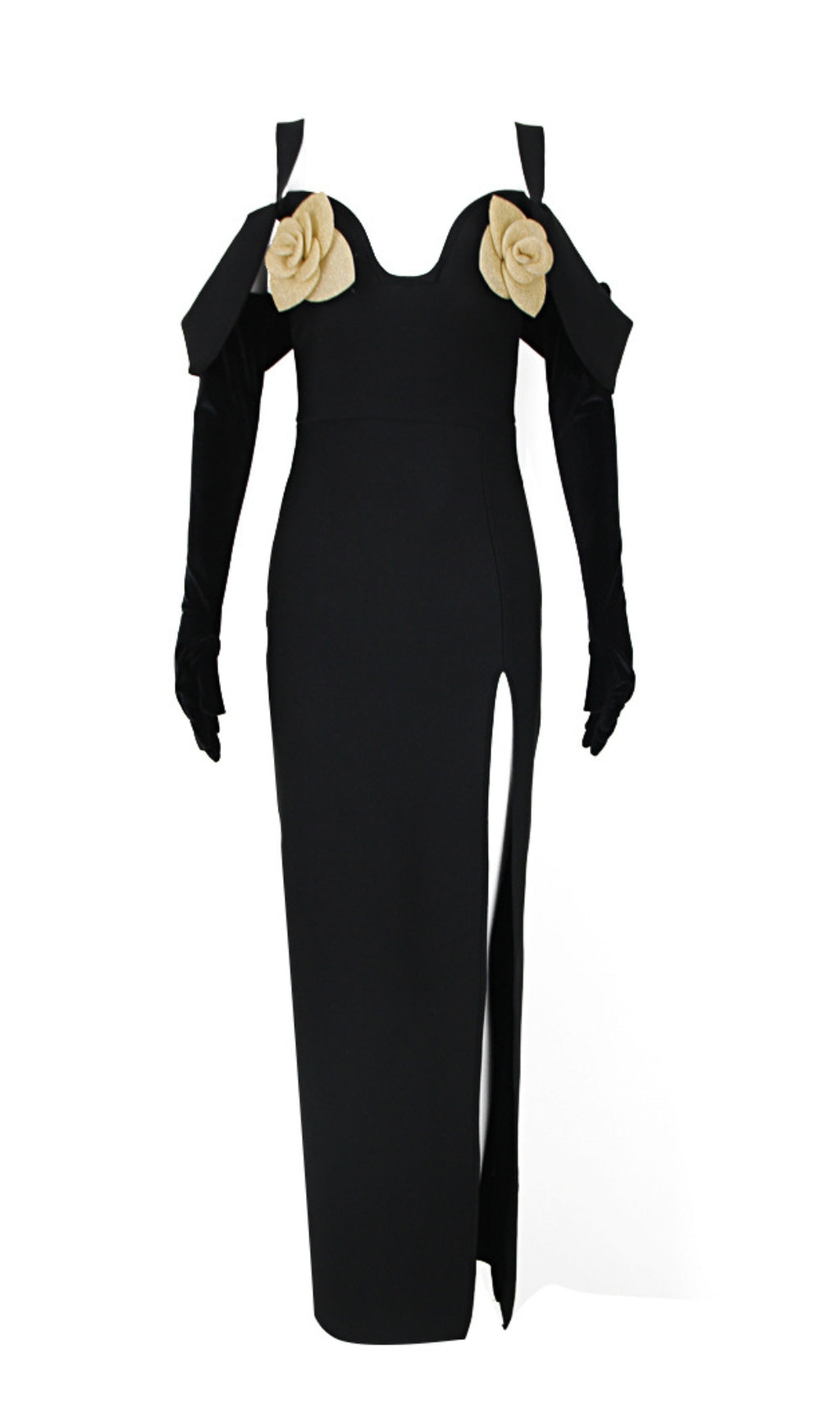 Fashionslee Women Alo Black Flower Maxi Dress