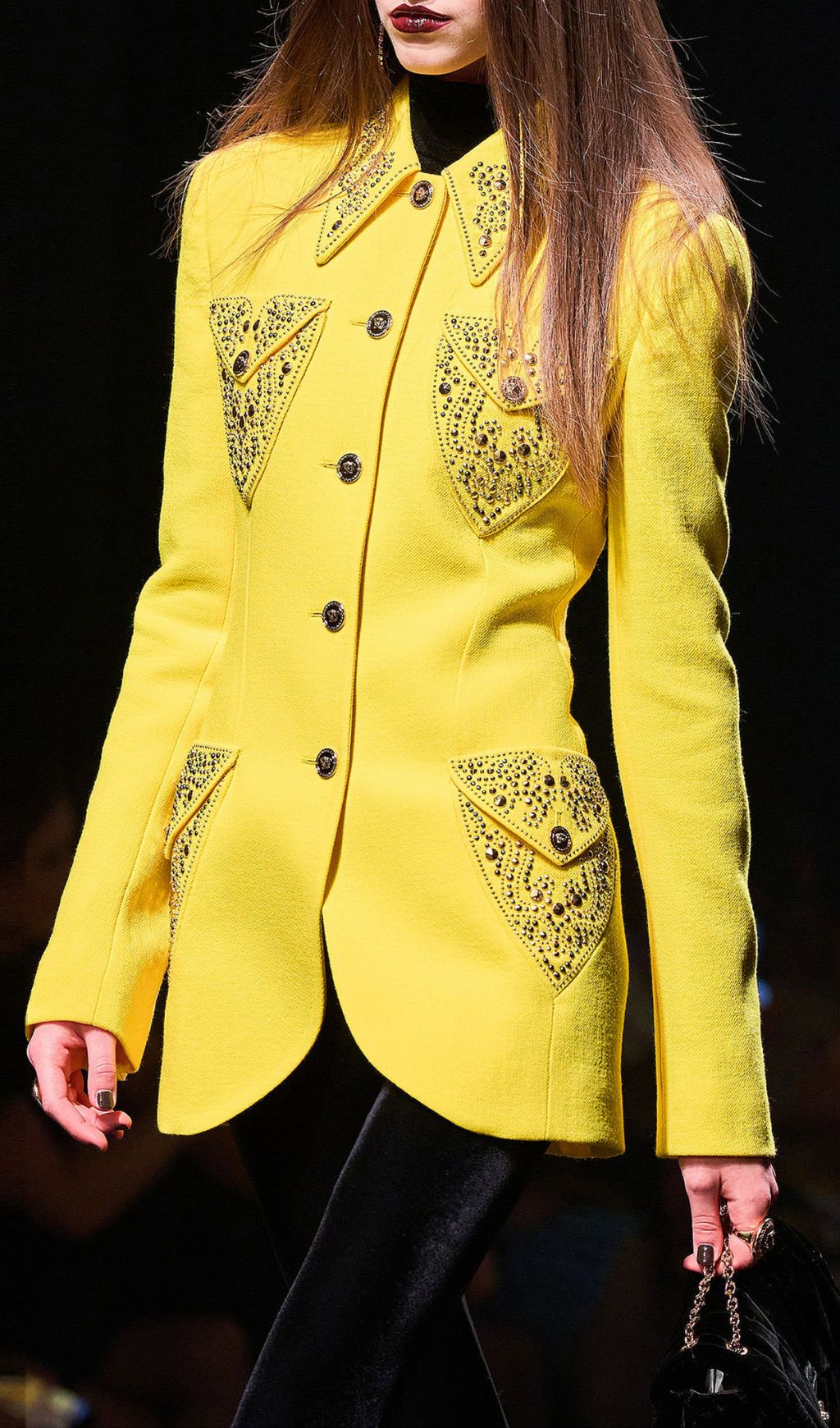 Fashionslee Women Howie Yellow Embellished Blazer