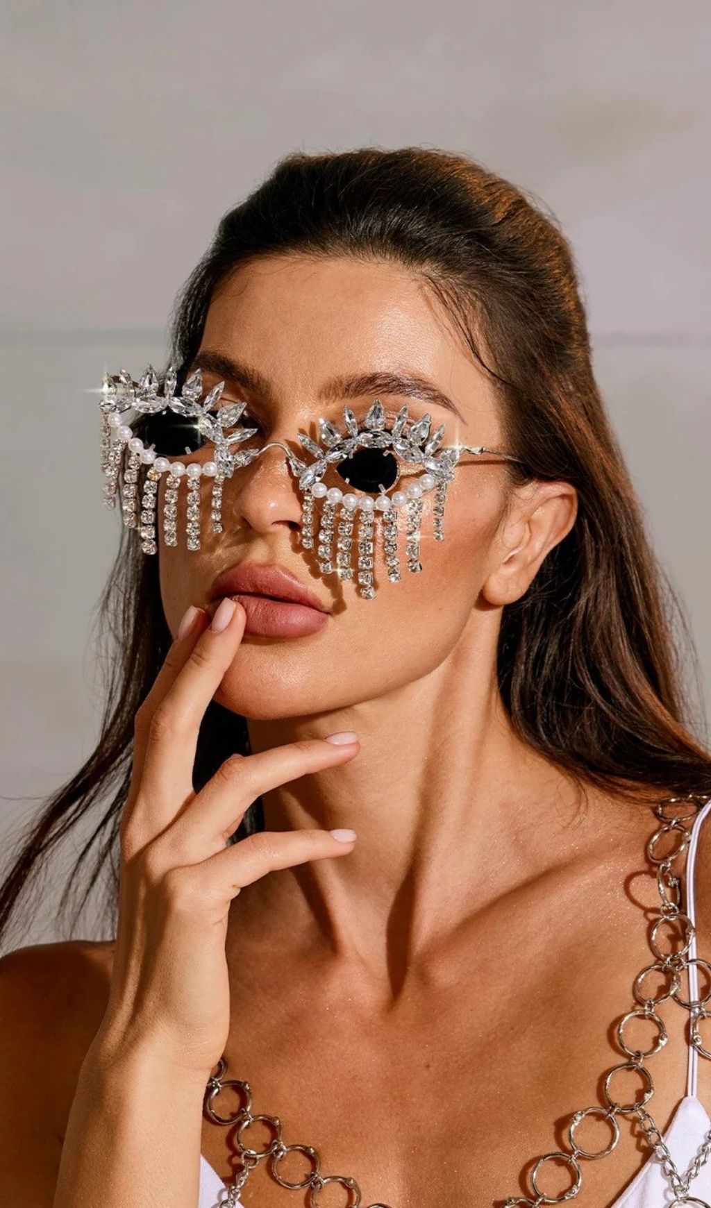 TRENDING RHINESTONE FRINGE SUNGLASSES - OWNCI
